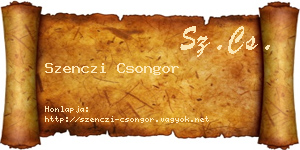 Szenczi Csongor névjegykártya